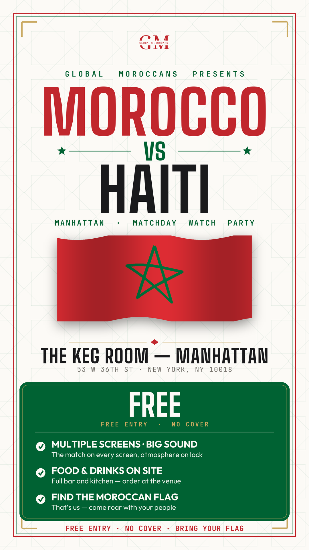 🦁Atlas Lions Watch Party: Morocco vs. Haiti
